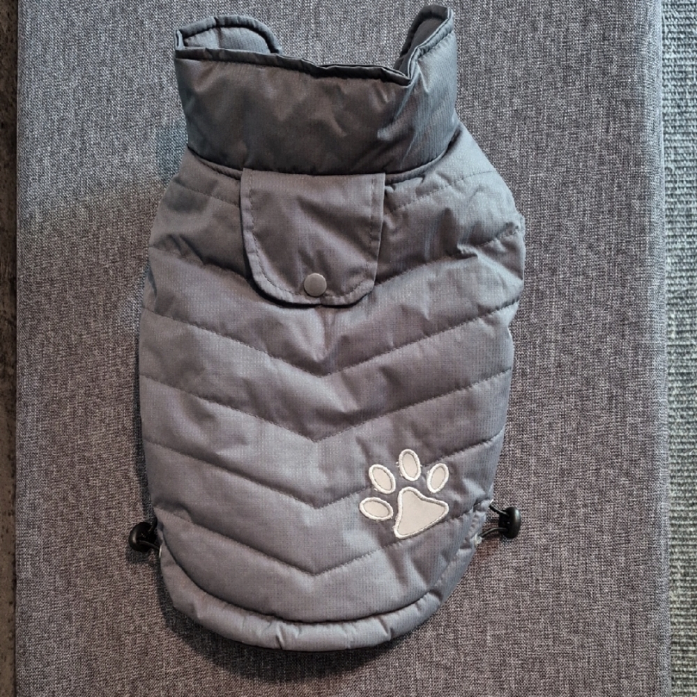 Gray Quilted Small Breed Dog Jacket